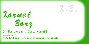 kornel borz business card